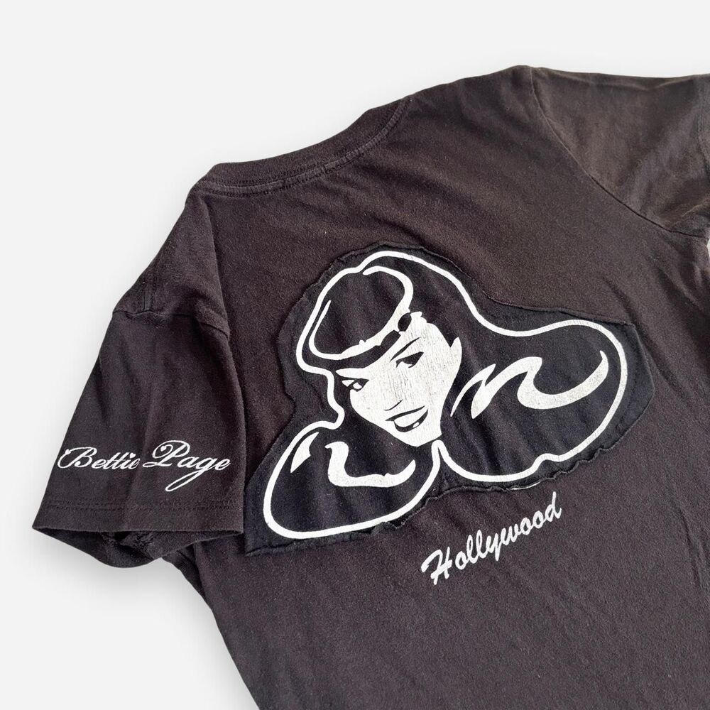 Bettie-page Women's Black and Brown T-shirt